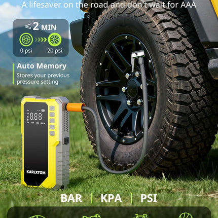 Car Battery Jump Starter with Air Compressor, 4500A Portable Car Jump — Auto & Moto