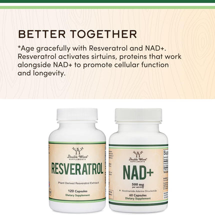 NAD+ 500mg Pure Anti-Aging Cell Support — 30 Day S