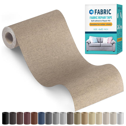 Self-Adhesive Fabric Repair Tape, Beige 4 x 80 Inch