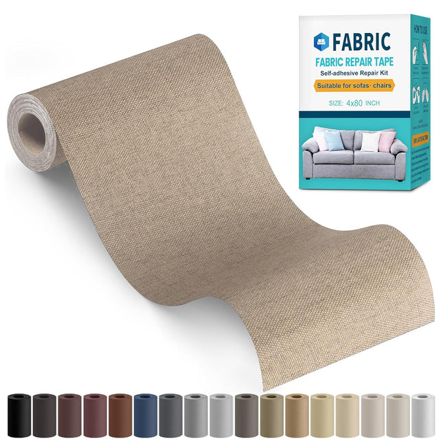 Self-Adhesive Fabric Repair Tape, Beige 4 x 80 Inch