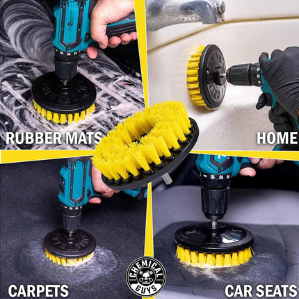 Foaming Citrus Fabric Clean Drill Brush Kit - Upholstery, Floor Mat & Car Carpet Cleaner, 16 fl oz