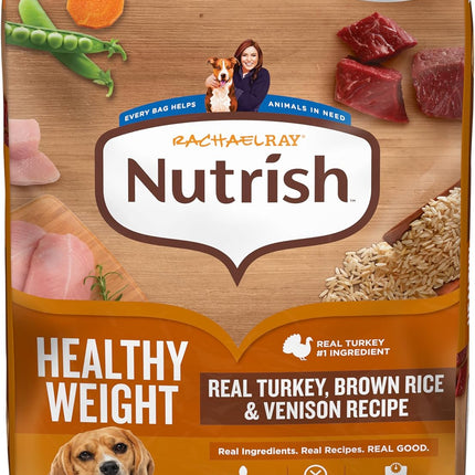 Healthy Weight Adult Dry Dog Food with Real Turkey, Brown Rice & Venison Recipe, 12 lb Bag