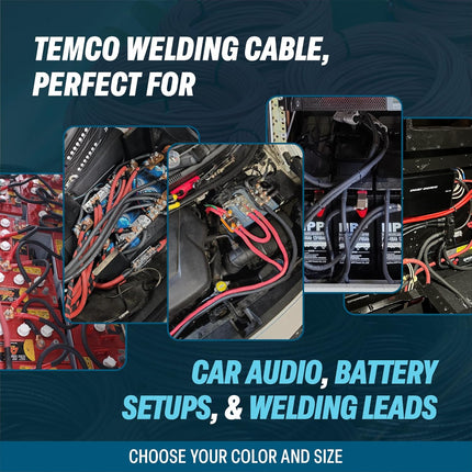 DriveForge ForjaRuta TEMCo 4 Gauge AWG 25 Ft Black + 25 Ft Red Flexible Pure Copper Made in USA — Auto & Moto