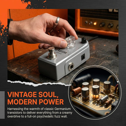 SourceToHome FuenteACasa AZOR Fuzz Guitar Effect Pedal Classic Vintage Analog Pedal True Bypass — Home & Lifestyle
