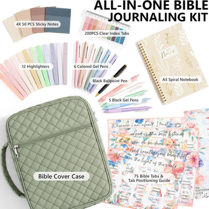 Bible Cover Case for Women Large Quilted Church Bag with Handle