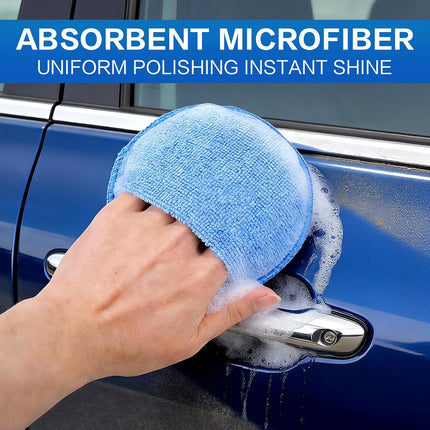6 Pack Microfiber Wax Applicator Pads with Finger Pocket, 5 Inch