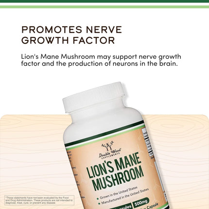 Organic Lion's Mane Mushroom 120 Caps — Brain & Fo