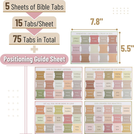 Boho Laminated Bible Tabs, 75 Count