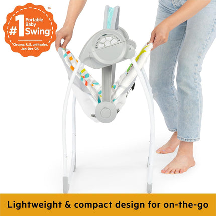Playful Paradise Portable Compact Automatic Baby Swing with Music, Unisex, Newborn+