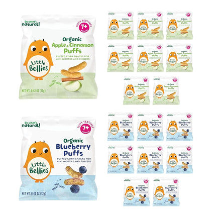 Organic Puffs Variety Pack, Blueberry & Apple and Cinnamon, Pack of 18