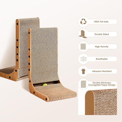 PawHaven RefugioPata EHEYCIGA Cardboard Cat Scratcher for Indoor Kitten Cats — Pet Supplies