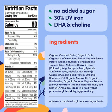 HomeChef ChefDelHogar Cerebelly Organic Toddler Smart Bars 40-Count, Sweet Potato Blueberry Banana — Kitchen & Home