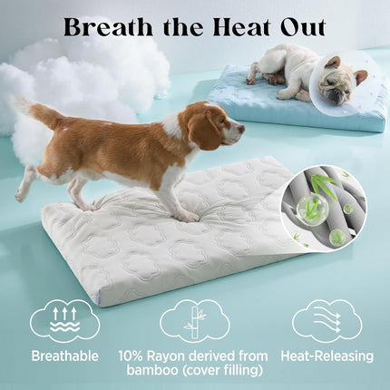 Cooling Orthopedic Dog Bed with Washable Cover, 35 x 22 Inch
