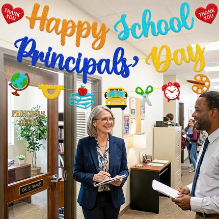 HomeChef ChefDelHogar Happy School Principals' Day Banner, Principal Appreciation Decorations — Kitchen & Home