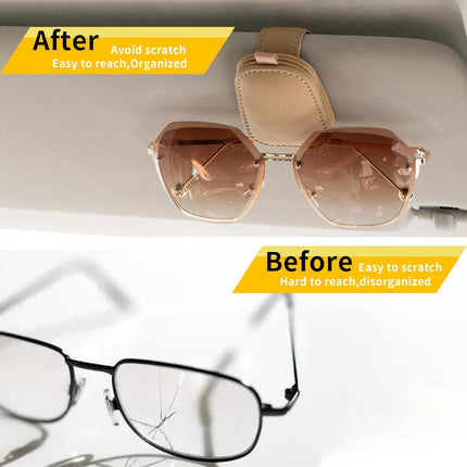 DriveForge ForjaRuta Yuoyar Sunglass Holder for Car, Magnetic Leather Sunglasses Holder and — Auto & Moto