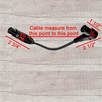 Balanced XLR Cable, Right Angle Male to Straight Female, 3 ft Black