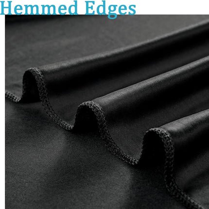 20 ft x 10 ft Black Polyester Backdrop Curtains, 4 Panels