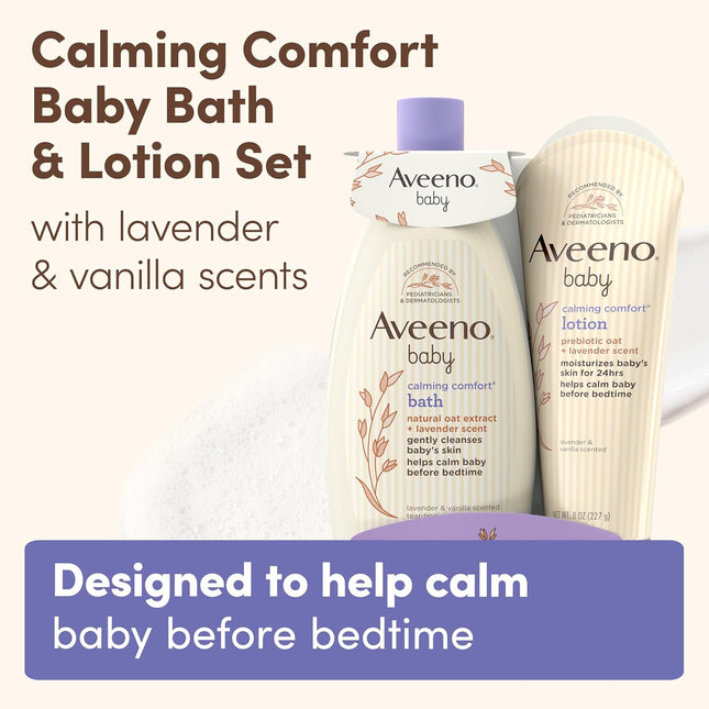 Nighttime Baby Bath & Body Lotion Set with Oat Extract