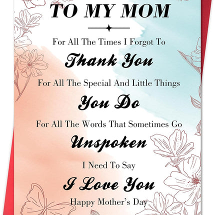 SourceToHome FuenteACasa IDU Mothers Day Card,Happy Mothers Day Cards for Mom from Daughter — Home & Lifestyle