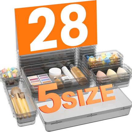 Clear Drawer Organizer for Makeup, Kitchen, and Home