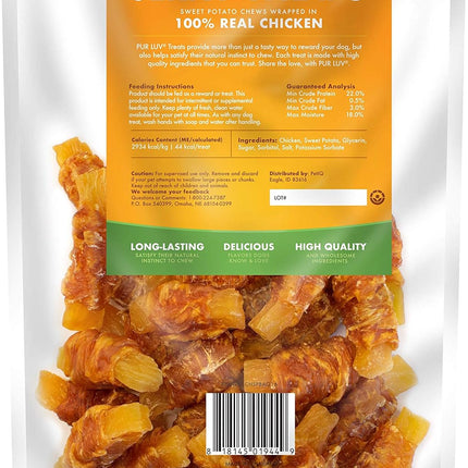 PawHaven RefugioPata Pur Luv Chicken Wrapped Sweet Potato Dog Treats, Rawhide Free Jerky Wraps — Pet Supplies