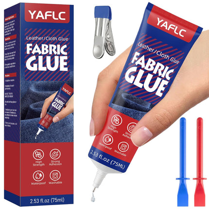 Permanent Clear Fabric Glue for Clothing and Patches, 75 ml