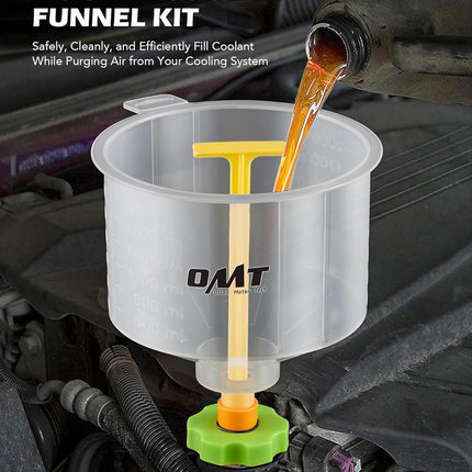 No Spill Coolant Funnel Kit, 17-Piece Coolant Bleeder Set
