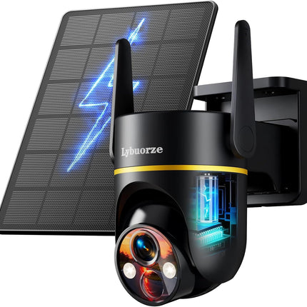 Solar Powered Outdoor Wireless 4MP HD PTZ Security Camera