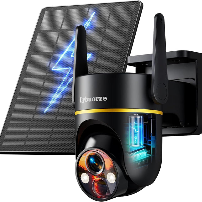 Solar Powered Outdoor Wireless 4MP HD PTZ Security Camera