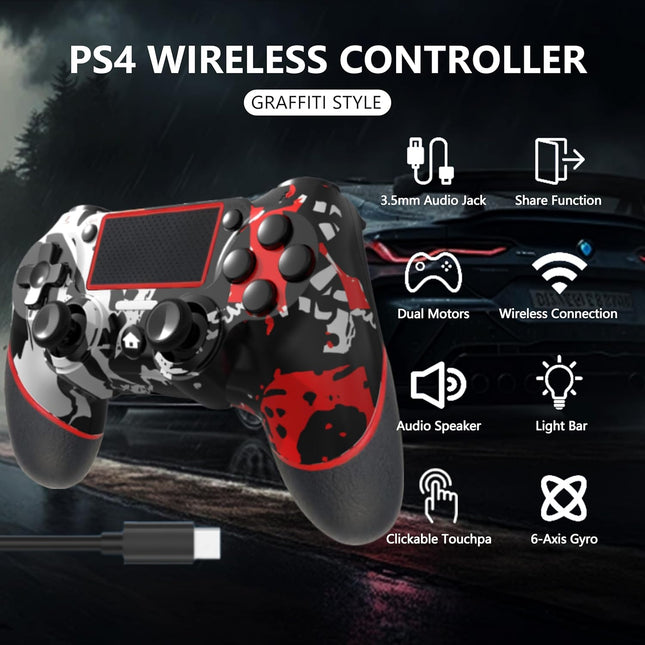 Wireless Game Controller with Audio Jack and Motion Control - Flame White
