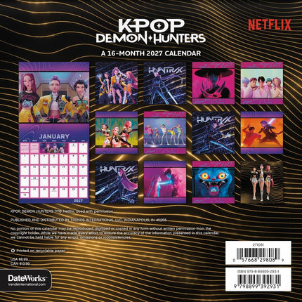 2027 Kpop Demon Hunters Mini Calendar