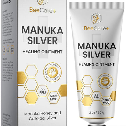 Manuka Honey Ointment 500+ MGO with 55-PPM Colloidal Silver, 2-oz Tube