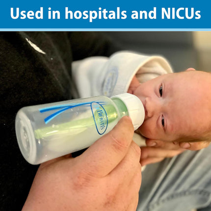 Natural Flow Level T Narrow Baby Bottle Nipples, Newborn Slow Flow, 0m+, 100% Silicone, 6-Pack