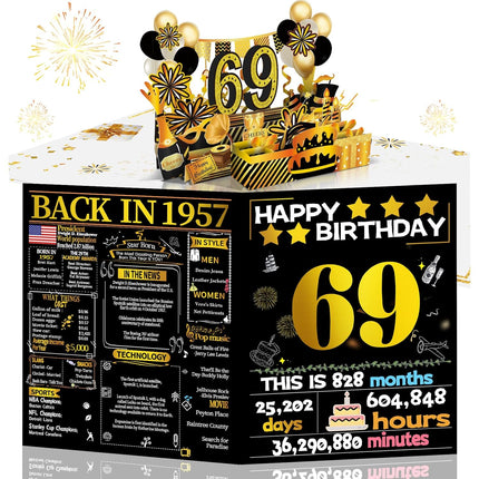 69th Birthday 3D Pop-Up Greeting Card