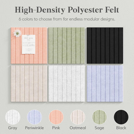 Felt Slatted Bulletin Board Panels, 6 Pack, Oatmeal
