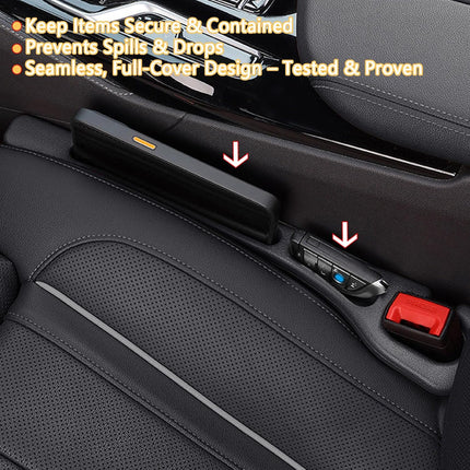 Car Seat Gap Filler Organizer Set of 2 - Black Universal Seat Gap Storage Pockets