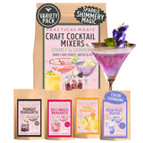 Practical Magic Sparkly Cocktail Mixers Variety Pack w/ Edible Glitter for Drinks, Makes 16 Craft Mix Midnight Margarita & Moon Magic Martinis, Shimmer Pearlescent Luster Dust, Non-Alcoholic Mocktails