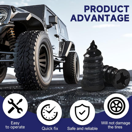 60-Piece Screw-In Tire Repair Plug Kit for Cars and Motorcycles