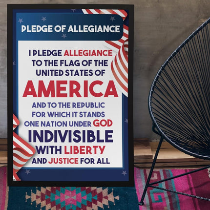 Pledge of Allegiance Poster for Classroom or Homeschool