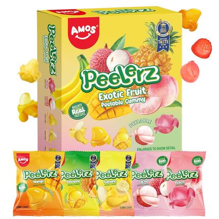 Peelable Exotic Fruit Gummy Candy - 5 Fruit Flavors, 8.47 oz