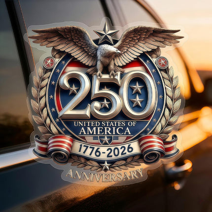 5PCS USA 250th Anniversary Patriotic Vinyl Decals 1776-2026