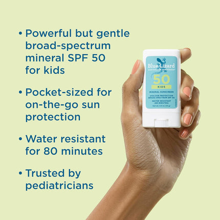 GlowEssence EsenciaLuz Blue Lizard Kids Mineral SPF 50 Sunscreen Stick, Zinc Oxide — Beauty & Self-Care