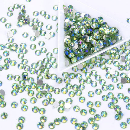 288-Piece Light-Green AB Glass Flatback Rhinestones, SS30 6.5 mm