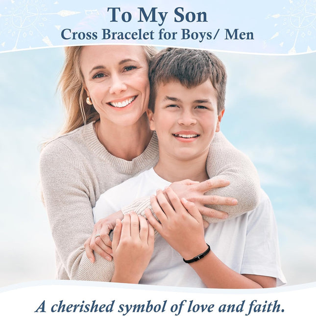 Christian Cross Bracelet Gift for Son from Mom