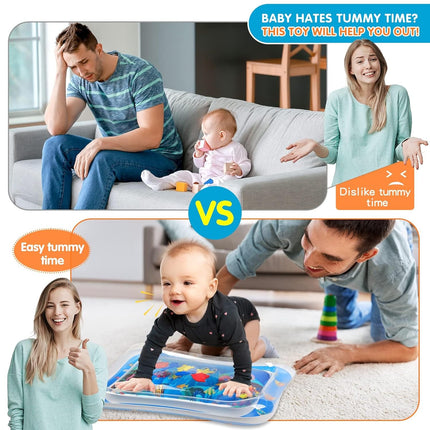 Inflatable Tummy Time Baby Water Play Mat for 3-24 Months