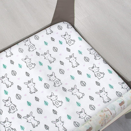 Pack and Play Sheets, 2 Pack Mini Crib Sheets, Stretchy Playard Fitted Sheet, Stars & Bunny
