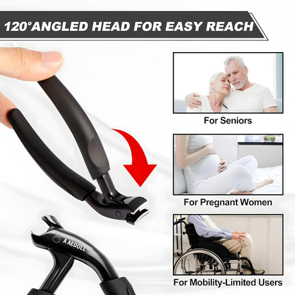 Upgraded Long-Handled Toenail Clippers for Seniors