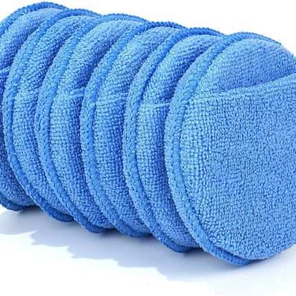 6 Pack Microfiber Wax Applicator Pads with Finger Pocket, 5 Inch