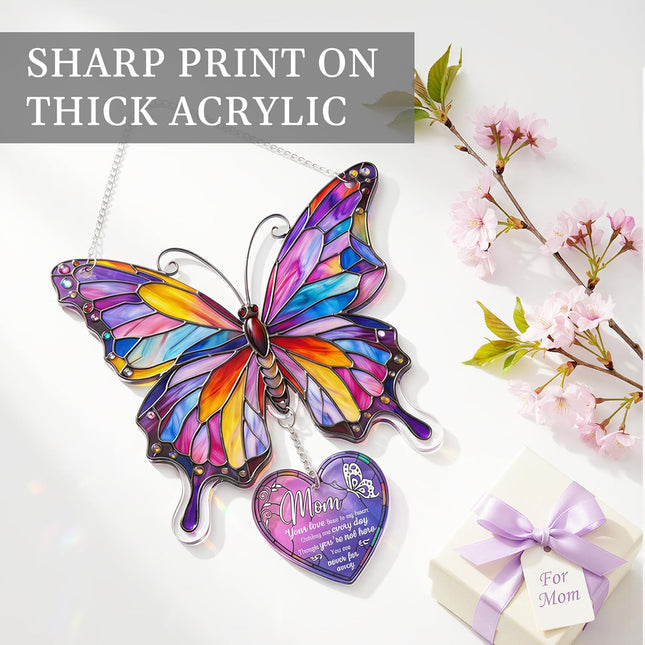 Butterfly Mom Memorial Acrylic Suncatcher Ornament