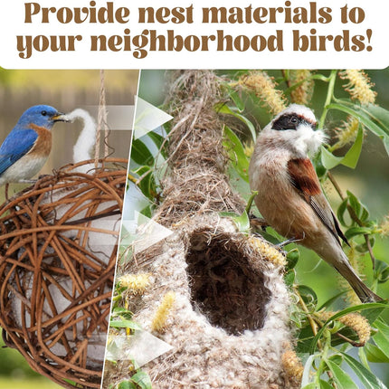 SourceToHome FuenteACasa Bird Nesting Material, Hummingbird Nesters Natural Nesting Material Holder — Home & Lifestyle